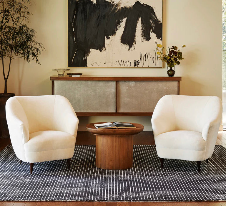 Melrose Checked Wool Area Rug Charcoal 8' x 10'