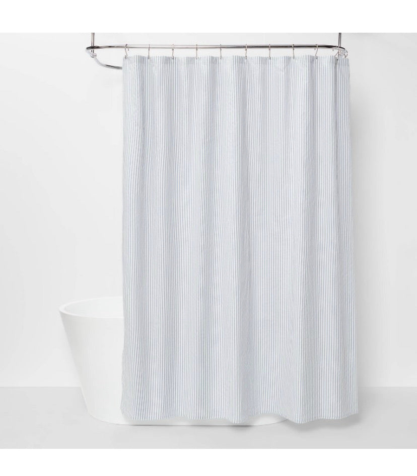 Striped Shower Curtain Blue