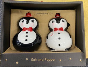 Johanna Parker Carnival Cottage Christmas Penguin Salt & Pepper Set