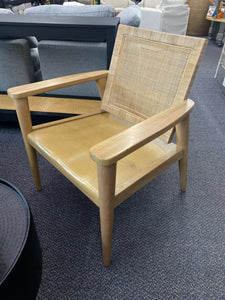 Wood with Cane Back Accent Chair - Natural - H & H Magnolia read description