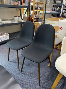 Set of 2 Copley Upholstered Dining Chairs - Black *See Description*