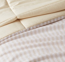 Load image into Gallery viewer, Full/Queen Heavyweight Linen Blend Stripe Comforter &amp; Sham Set Natural
