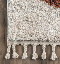 Load image into Gallery viewer, Kali Shaggy Diamond Tassel Area Rug Rust 8' 10" x 12'
