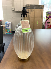 Load image into Gallery viewer, Large Ribbed Glass Lamp Base Clear
