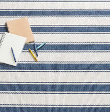 Load image into Gallery viewer, Awning Blue/White Vertical Stripe Machine Washable Rug Runner 2&#39;6&quot;x8&#39;
