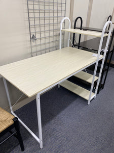 Computer Desk w/Shelves - White Frame
