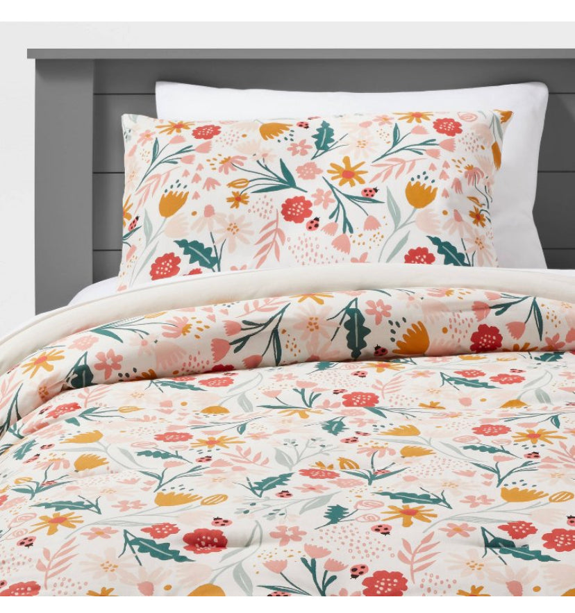 Full/Queen Garden Floral Cotton Comforter Set