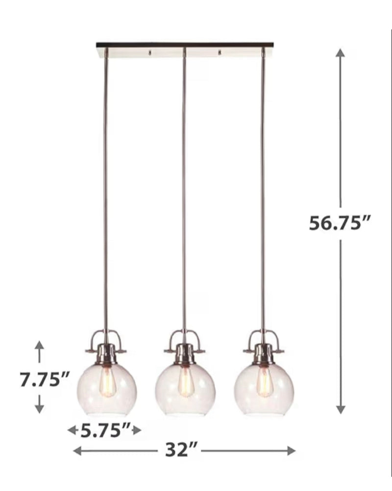 Signature Design by Ashley - Johano Contemporary Glass Pendant Adjustable Light Fixture