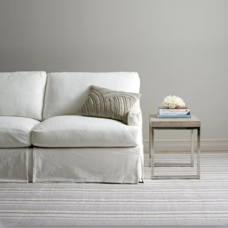 Gradation Ticking Cotton Area Rug - 4' x 6' Grey - Striped Handwoven Accent Rug