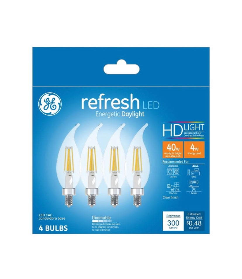 General Electric 4pk Refresh LED Light Bulb Dl Cam Clear