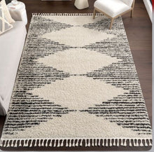 Load image into Gallery viewer, 6’ Square Bria Moroccan Diamond Tassel Indoor Area Rug
