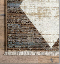 Load image into Gallery viewer, Meline Checkered Fringe Area Rug Brown Beige 4&#39; x 6&#39; 5&quot;
