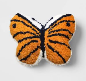 Butterfly Printed Plush Lumbar Throw Pillow
