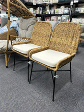 Load image into Gallery viewer, Set of 2 Avon Woven Dining Chairs with Cushion - Cream
