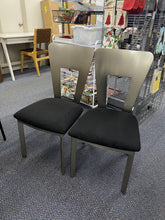 Load image into Gallery viewer, Set of 2 Langton Rectangular Back Chairs Silver/Black - HOMES: Inside + Out
