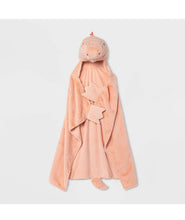 Load image into Gallery viewer, Dinosaur Hooded Blanket - Pink
