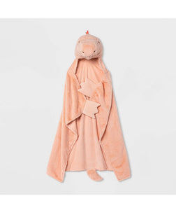 Dinosaur Hooded Blanket - Pink