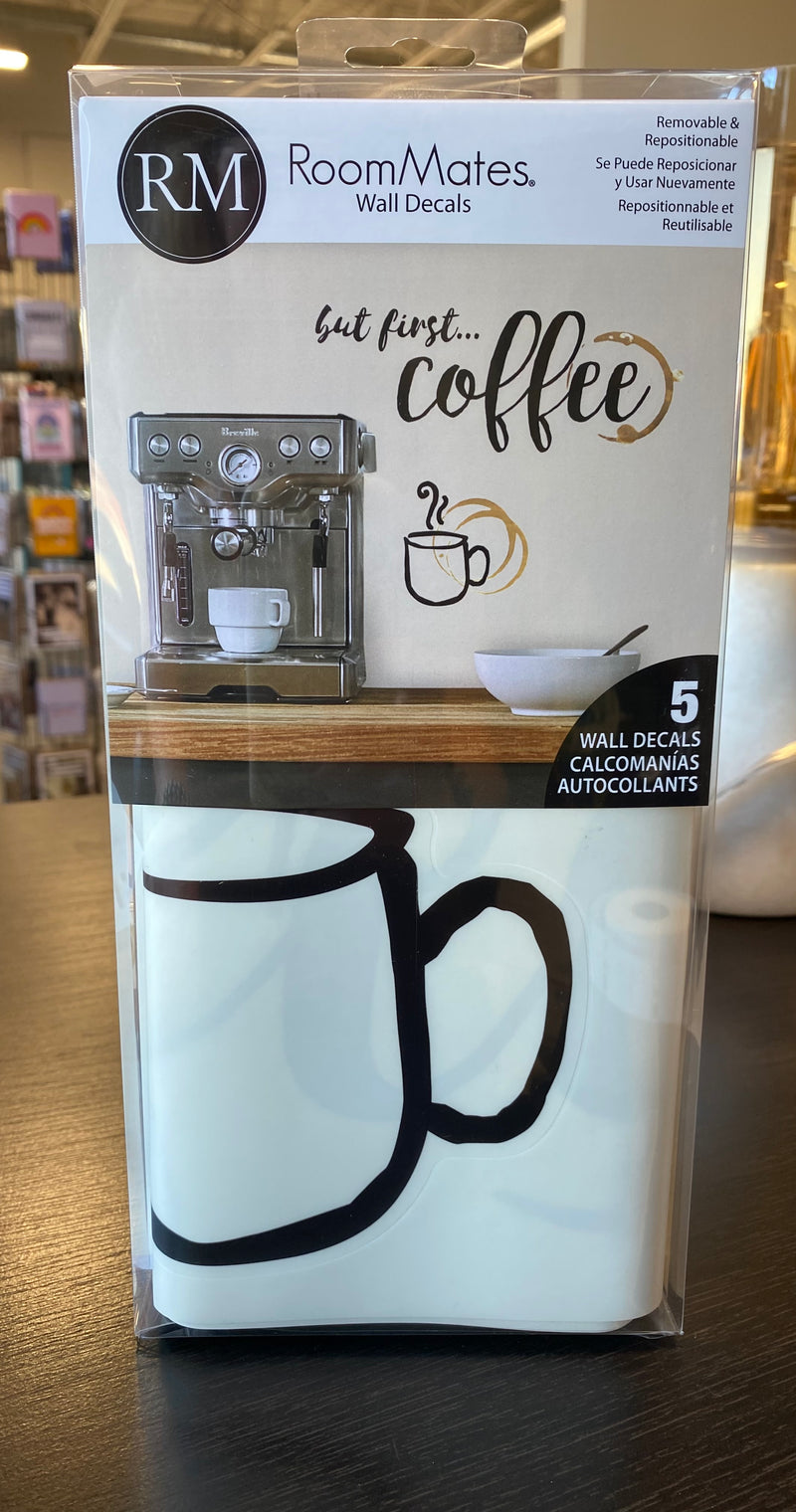 "But First Coffee" Quote Wall Decals 11 x 5