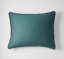 Load image into Gallery viewer, Full/Queen Textured Chambray Cotton Comforter &amp; Sham Set Dark Teal - Blue
