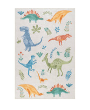 Load image into Gallery viewer, 5 x 8 Pavani Dinosaur SplashGuard Machine Washable Kids Area Rug
