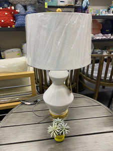 29" Alba Geometric Ceramic/Metal LED Table Lamp White (Includes Energy Efficient Light Bulb) - JONA