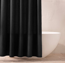 Load image into Gallery viewer, Waffle Shower Curtain - Washed Black
