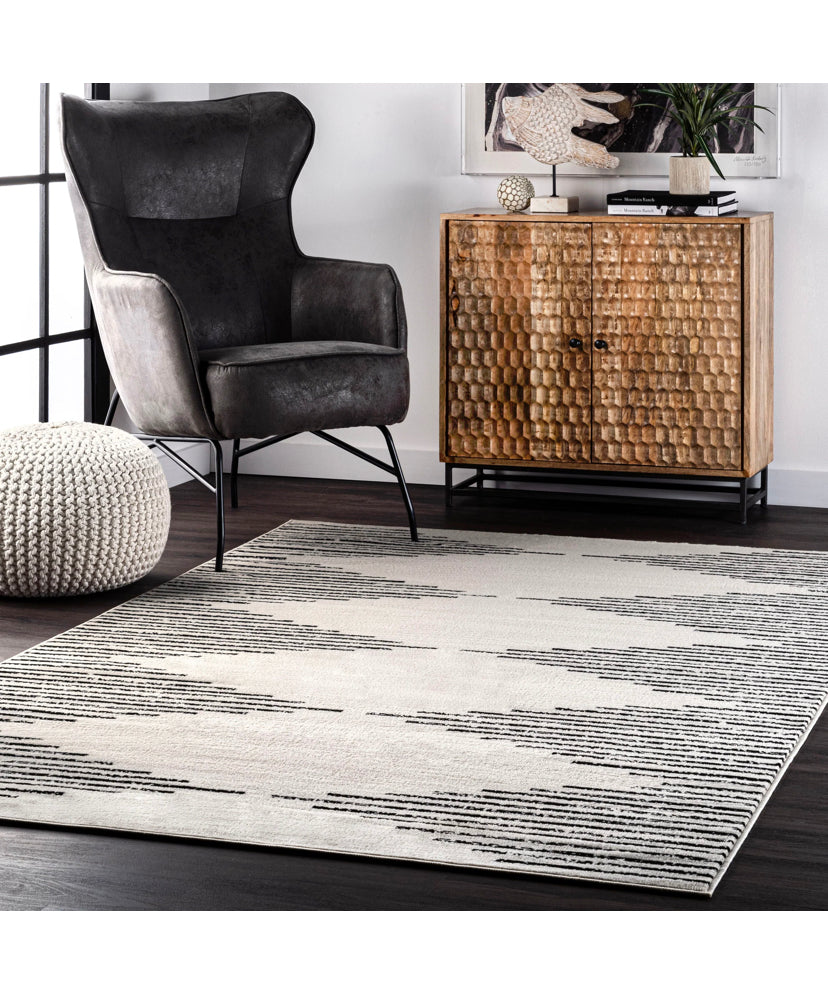 6’7” x 9’ Romina Diamond Pinstripes Area Rug