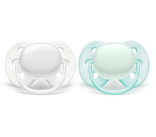 Load image into Gallery viewer, Philips Avent 2pk Ultra Soft Pacifier 0-6 Months - Artic White/Green

