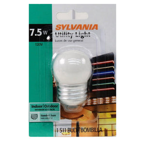 Sylvania - 7.5W/CW/BL 120V - White Frosted Scoreboard Sign Light Bulb