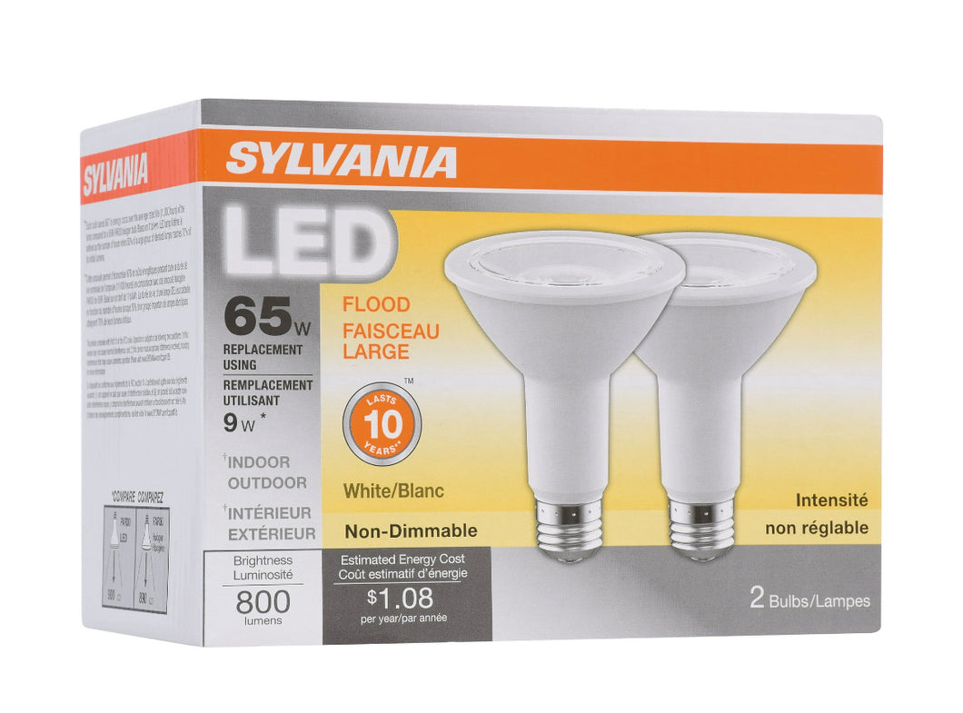 2pk. Sylvania LED Flood Lights PAR30LN 9W (65W Equivalent) 800 Lumens - White