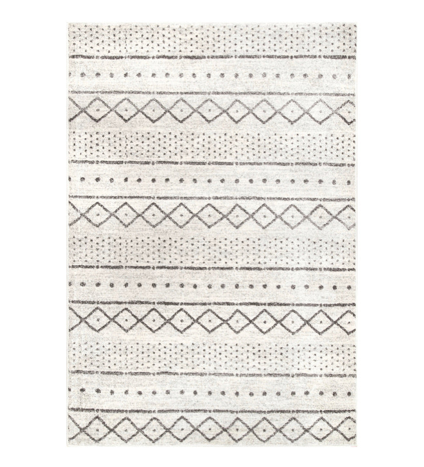 Striped Geometric Rug 4' x 6' - Beige