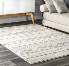 Load image into Gallery viewer, Striped Geometric Rug 4&#39; x 6&#39; - Beige
