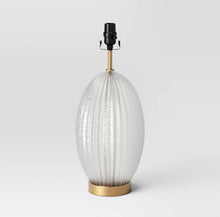 Load image into Gallery viewer, Large Ribbed Glass Lamp Base Clear
