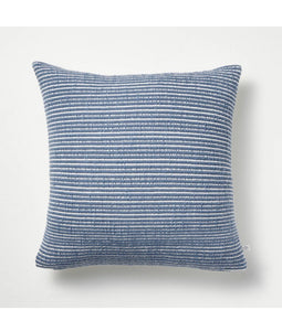18"x18" Textured Narrow Stripes Square Throw Pillow Blue/Cream - H & H Magnolia