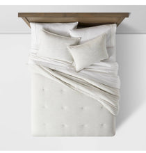 Load image into Gallery viewer, Full/Queen Space Dyed Cotton Linen Comforter &amp; Sham Set Light Gray
