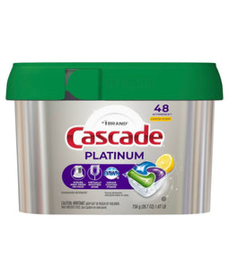 Cascade Lemon Scent Platinum ActionPacs Dishwasher Detergents - 48ct