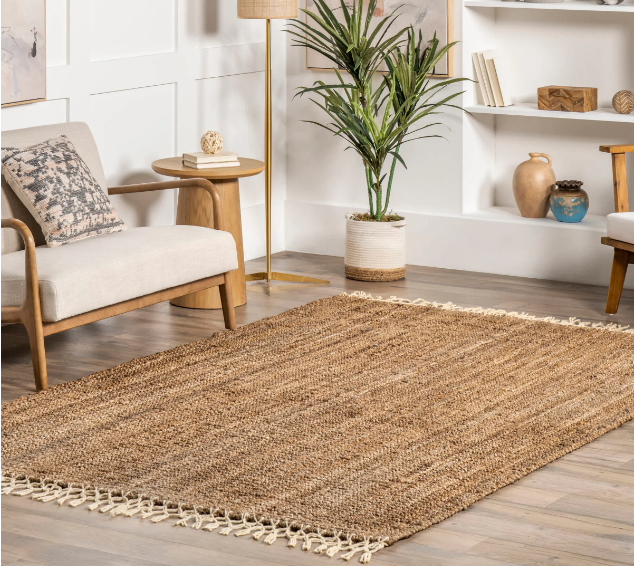 Raleigh Farmhouse Fringed Jute Natural 3 x 5