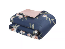 Load image into Gallery viewer, Leilani Floral Print Comforter Bedding Set Navy/Blush - Twin/TwinXL
