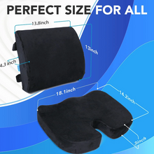 Load image into Gallery viewer, Quotool Orthopedic Seat Cushion &amp; Lumbar Support Pillow Black
