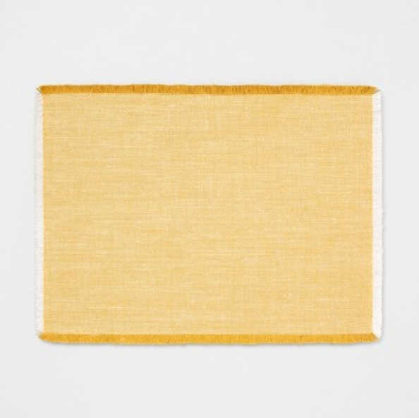 Cross Dyed Placemat - Golden Yellow - H & H Magnolia