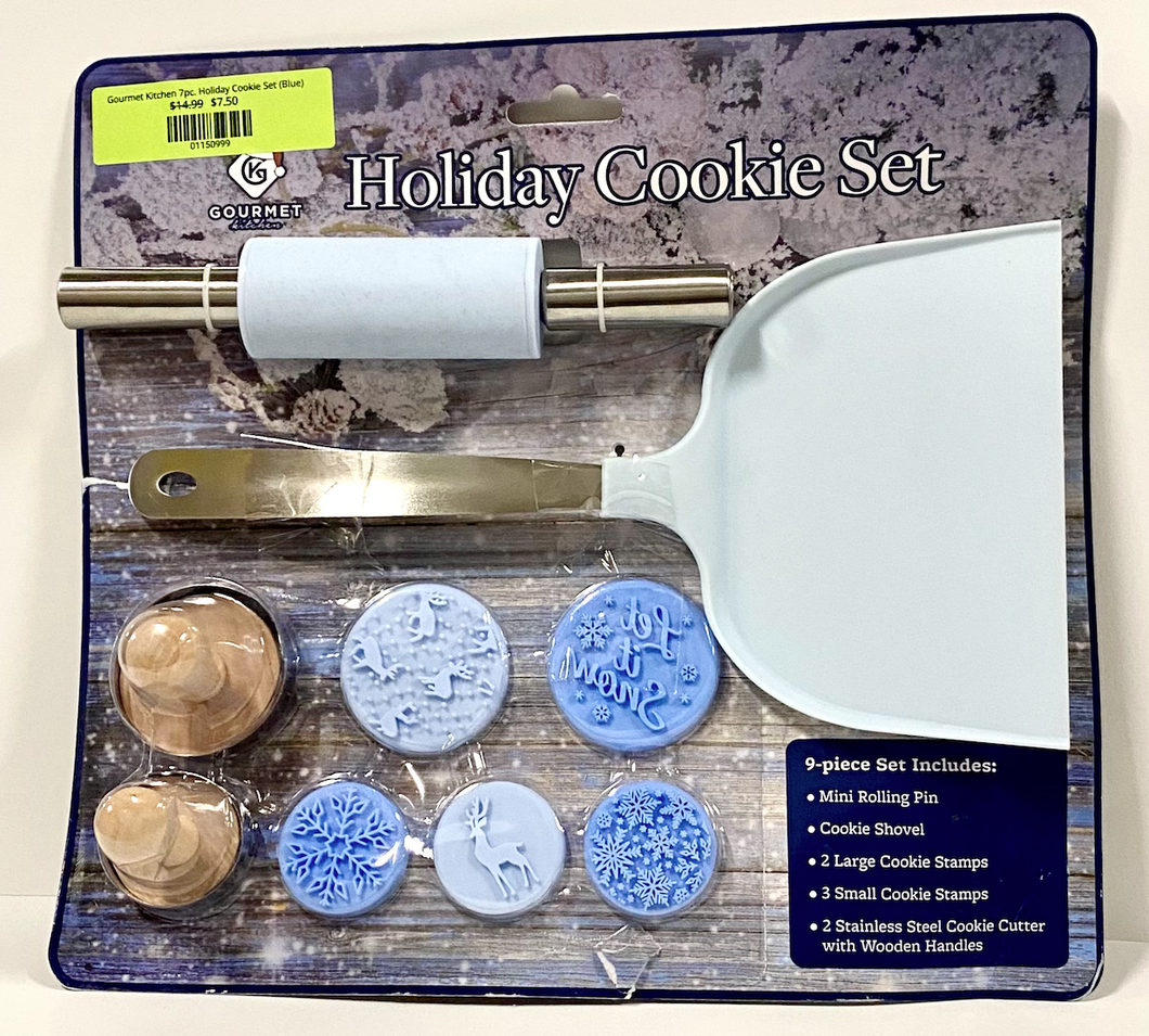 Gourmet Kitchen 7pc. Holiday Cookie Set (Blue)