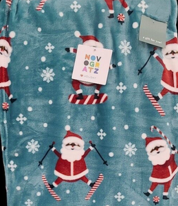 Novogratz Holiday - African American Santa Plush Throw Blanket