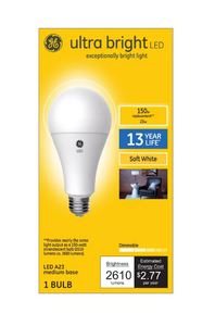 GE 150W A23 Ultra Bright LED Aline Light White