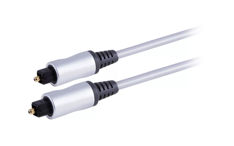 Philips 6' Elite Toslink Digital Fiber Optic Cable with 2 Mini Adapters - Gray
