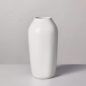 12" Textured Ceramic Bouquet Vase Cream