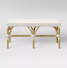 Load image into Gallery viewer, Perry Rattan Woven Bench Cream
