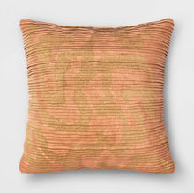 Load image into Gallery viewer, Geometric Patterned Pleated Satin with Metallic Embroidery Square Throw Pillow
