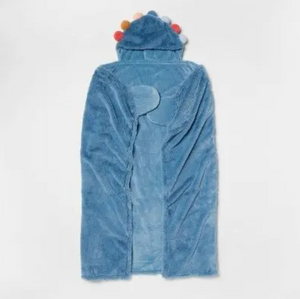 Pom Kids' Hooded Blanket Blue