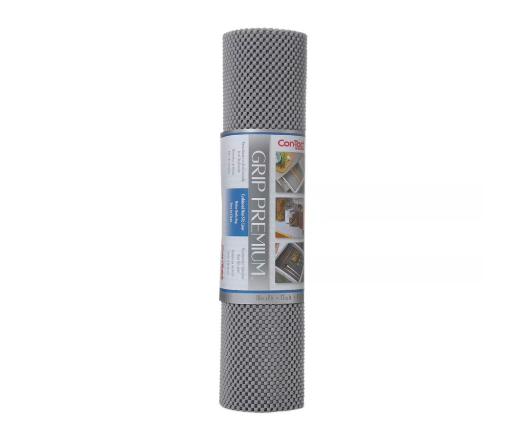 Con-Tact Brand Grip Premium Non-Adhesive Shelf Liner- Thick Grip Alloy Gray (18''x 8')