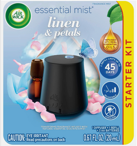 Air Wick Essential Mist Linen & Petals Starter Kit (Diffuser & Refill)